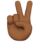 Victory Hand - Medium Black emoji on Apple